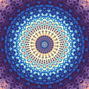 Soyut dijital fraktal model. Yuvarlak mandala dekoratif desen.