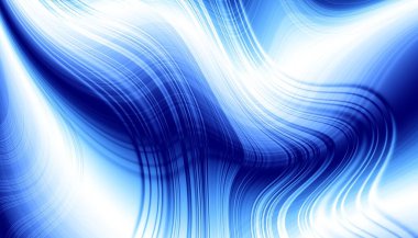 Soyut dijital fraktal model. Mavi dalgalı desen. Yumuşak ince çizgi dokusu.