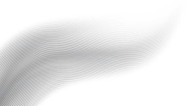 Soyut dijital fraktal model. Yatay oryantasyon. Boş beyaz arkaplanda eğri ince çizgiler.