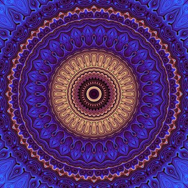  Soyut dijital fraktal model. Yuvarlak mandala dekoratif desen.