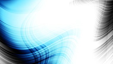 Soyut dijital fraktal model. Yatay oryantasyon. Boş beyaz arkaplanda eğri ince çizgiler.