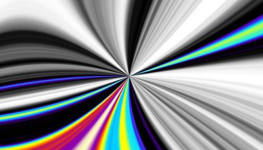 Soyut dijital fraktal model. Yatay oryantasyon. Soyut fütüristik görüntü. Merkezinde bir nokta olan kompozisyon.