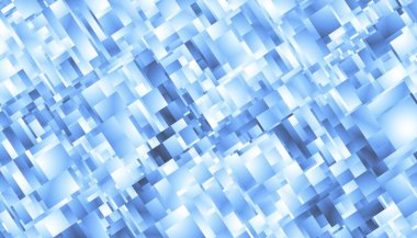 Mavi soyut geometrik fraktal desen. Yatay yönelim.