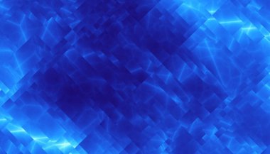 Mavi soyut geometrik fraktal desen. Yatay yönelim.