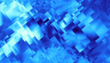 Mavi soyut geometrik fraktal desen. Yatay yönelim.