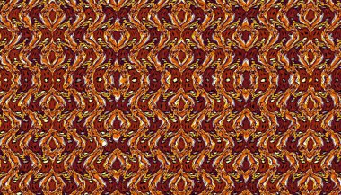 Soyut dijital fraktal model. Afrika etnik tarzında yatay kahverengi bir geçmişi var. Kabile süsü.