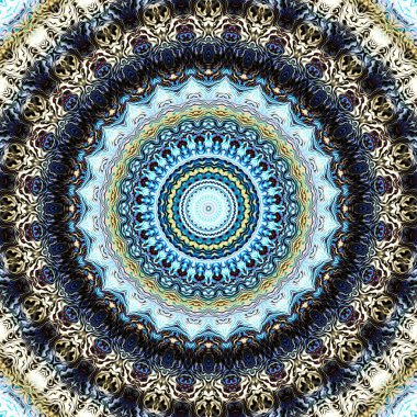 Soyut dijital sanat fraktal deseni. Yuvarlak mandala dekoratif desen.