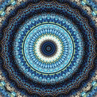 Soyut dijital sanat fraktal deseni. Yuvarlak mandala dekoratif desen.