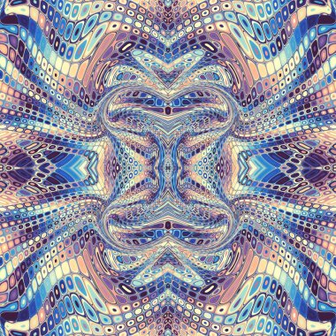 Soyut dijital sanat fraktal deseni. Art Nouveau stilinde simetrik dekoratif süsleme deseni