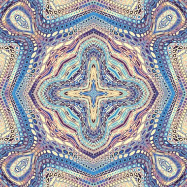 Soyut dijital fraktal model. Art Nouveau stilinde simetrik dekoratif süsleme deseni