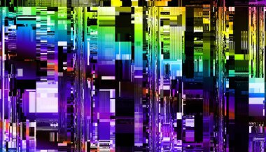 Soyut model. Soyut gelecek geometrik fraktal görüntüsü. Yatay arkaplan.