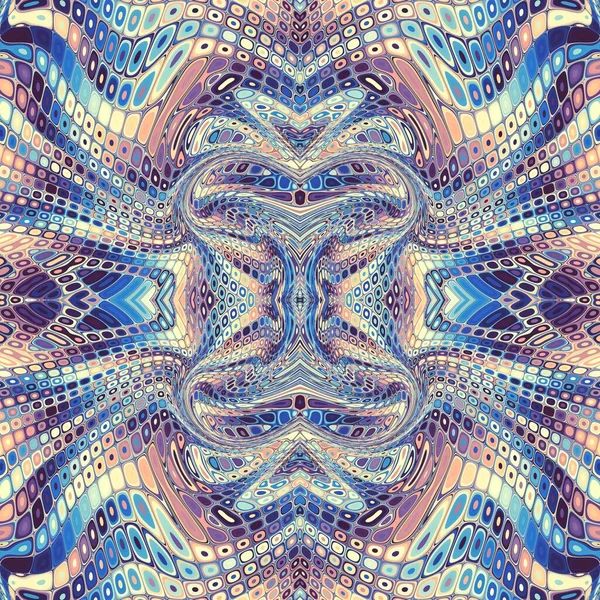 Soyut dijital sanat fraktal deseni. Art Nouveau stilinde simetrik dekoratif süsleme deseni