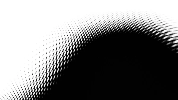概要ディジタルフラクタルパターン 縦横比16 9の水平背景 シンプルな黒と白のハーフトーンパターン — ストック写真