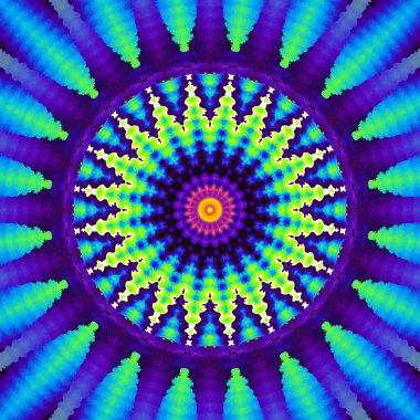 Soyut dijital fraktal model. Renkli kozmik soyut mandala