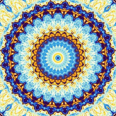 Soyut dijital fraktal model. Yuvarlak mandala dekoratif desen.