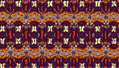 Soyut dijital fraktal model. Afrika etnik tarzında yatay yönelim modeli. Kabile süsü.