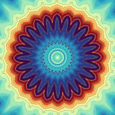 Soyut dijital fraktal model. Yuvarlak mandala dekoratif desen.