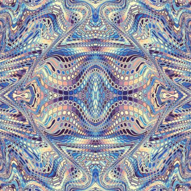 Soyut dijital sanat fraktal deseni. Art Nouveau stilinde simetrik dekoratif süsleme deseni