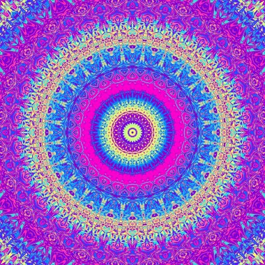 Soyut dijital fraktal model. Yuvarlak mandala dekoratif desen.