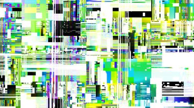 Dijital fraktal desen. Soyut arkaplan. Soyut teknik arıza görüntüsü. Görünüm oranı 16: 9 olan yatay arkaplan