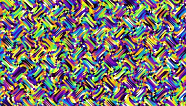 Soyut dijital geometrik desen. Yatay oryantasyon. Psikedelik dalgalı doku.