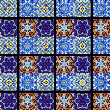 Soyut model. Mozaik sanat süsleme dokusu. Kusursuz kare desen.