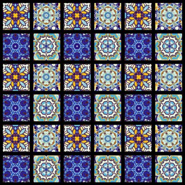 Karelerin soyut dekoratif desenleri. Mozaik sanat süsleme dokusu.