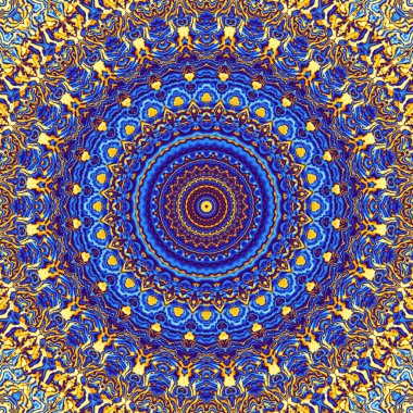 Soyut dijital fraktal model. Yuvarlak mandala dekoratif desen.