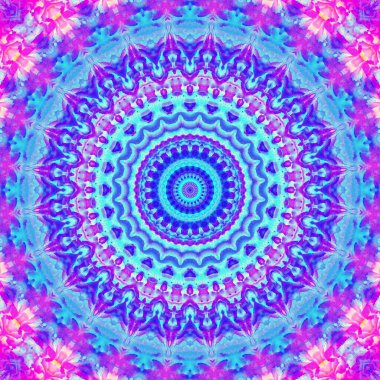 Soyut dijital fraktal model. Yuvarlak mandala dekoratif desen.