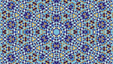 Soyut dijital fraktal model. Yatay oryantasyon. Mozaik tarzda soyut geometrik süs.