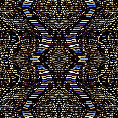 Soyut dijital fraktal model. Kusursuz kabile etnik kalıbı.