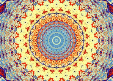 Soyut dijital fraktal model. Soyut süs mandala deseni.