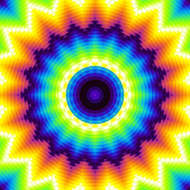 Soyut dijital fraktal model. Renkli kozmik soyut mandala