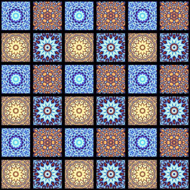 Soyut model. Mozaik sanat süsleme dokusu. Kusursuz kare desen.