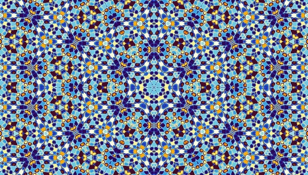 Abstraktní Digitální Fraktál Vodorovná Orientace Abstraktní Geometrický Ornament Mozaikovém Stylu — Stock fotografie