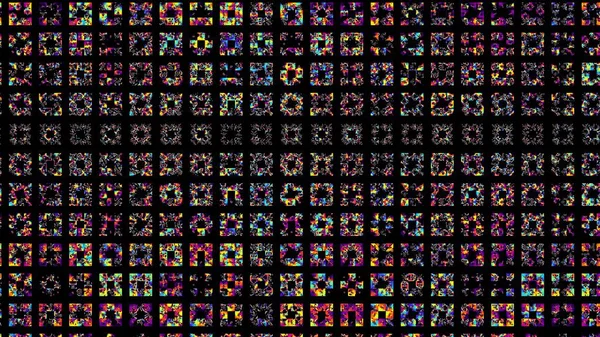 Abstract Digitaal Fractal Patroon Abstracte Geometrische Grunge Textuur Horizontale Achtergrond — Stockfoto
