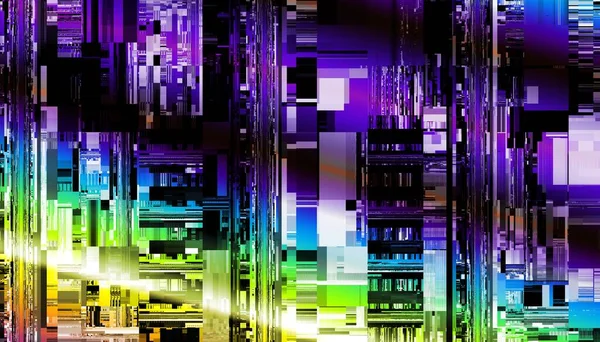 Soyut model. Soyut gelecek geometrik fraktal görüntüsü. Yatay arkaplan.