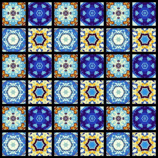 Karelerin soyut dekoratif desenleri. Mozaik sanat süsleme dokusu.