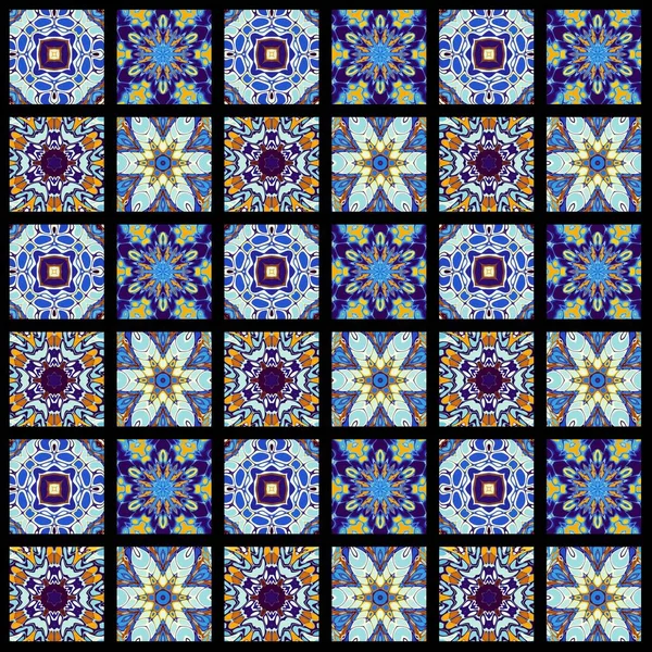 Karelerin soyut dekoratif desenleri. Mozaik sanat süsleme dokusu.