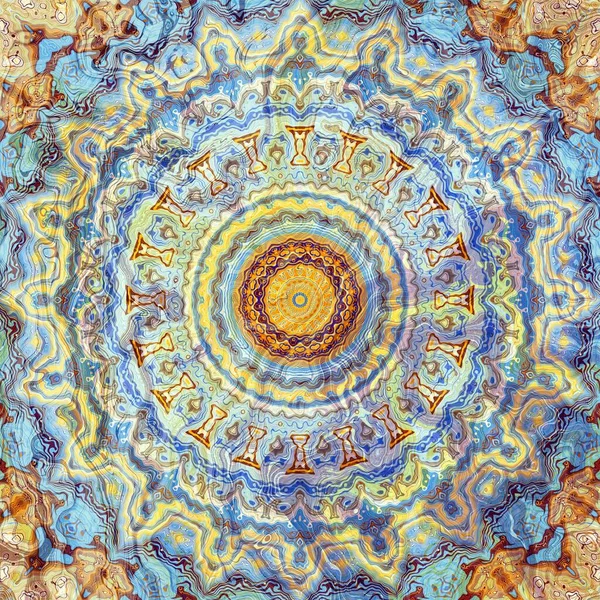 Vintage Grunge Mandala Μοτίβο Στολίδι Τετράγωνο Φόντο Μάρμαρο Αποτέλεσμα — Φωτογραφία Αρχείου
