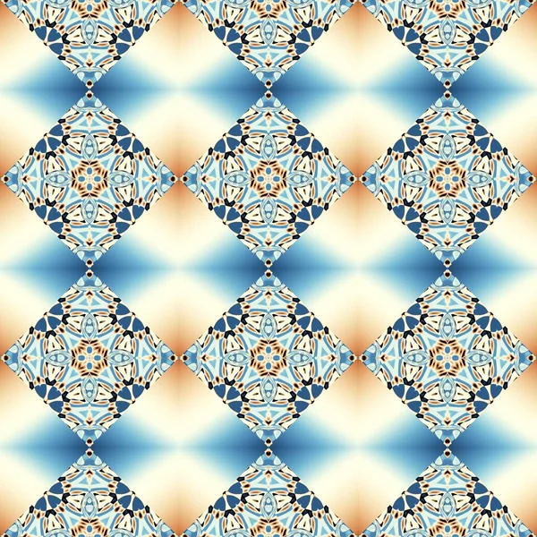 Patrón Decorativo Ornamental Abstracto Cuadrados Arte Mosaico Textura Ornamental Patrón — Foto de Stock
