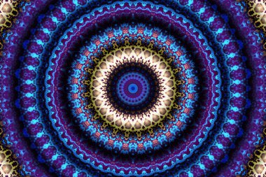 Soyut dijital fraktal model. Yuvarlak mandala dekoratif desen.