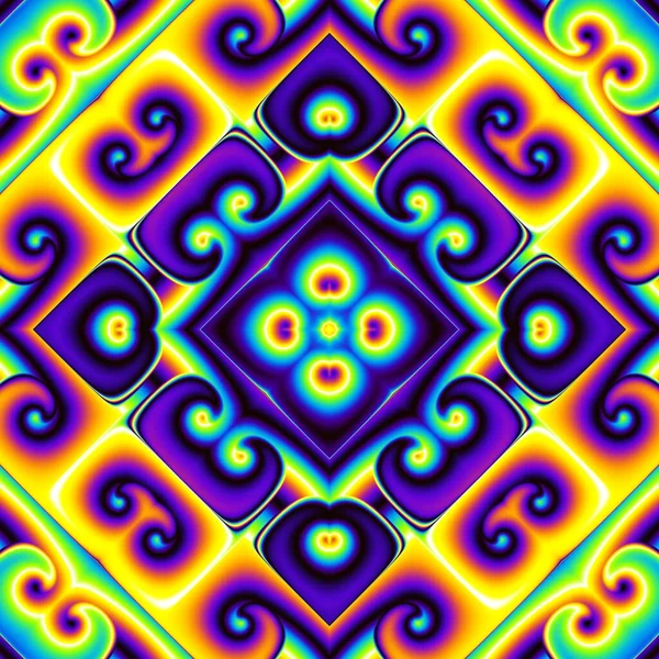 概要デジタル幾何学模様 対称的な華やかなパターン — ストック写真