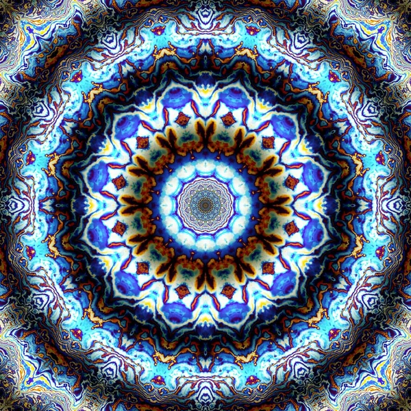 Abstrakt Digitalt Fraktalmönster Rund Mandala Dekorativa Prydnad Mönster Imitation Lättnad — Stockfoto