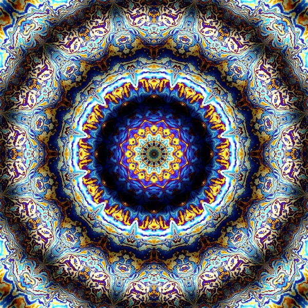 Soyut dijital fraktal model. Yuvarlak mandala dekoratif desen. Rahatlama taklidi.