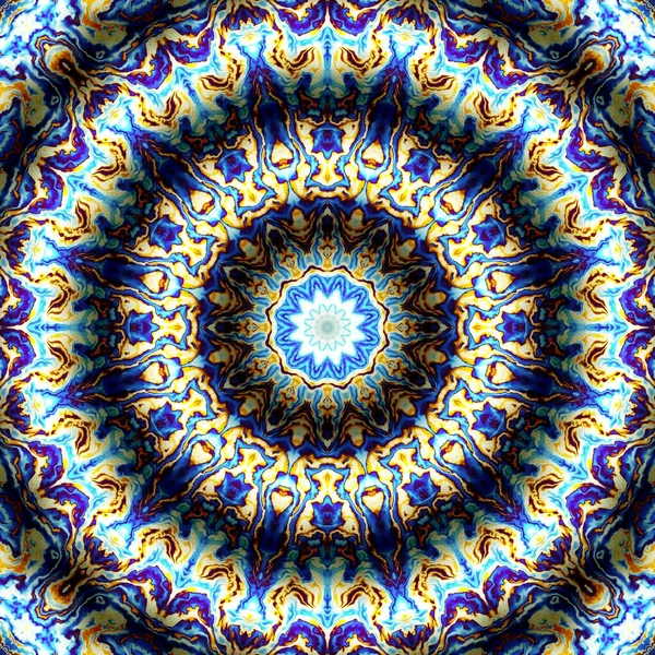 Soyut dijital fraktal model. Yuvarlak mandala dekoratif desen. Rahatlama taklidi.