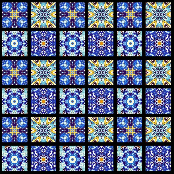 Abstract Ornamental Decorative Pattern Squares Mosaic Art Ornamental Texture — Stock Photo, Image