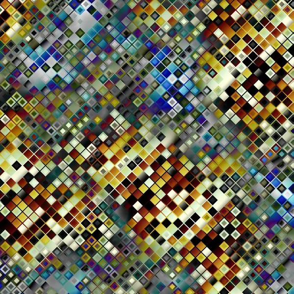 Abstract Digitaal Fractal Patroon Vierkant Mozaïek Kunst Patroon — Stockfoto