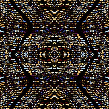 Soyut dijital fraktal model. Kusursuz kabile etnik kalıbı.