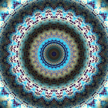 Soyut dijital fraktal model. Yuvarlak mandala dekoratif desen.